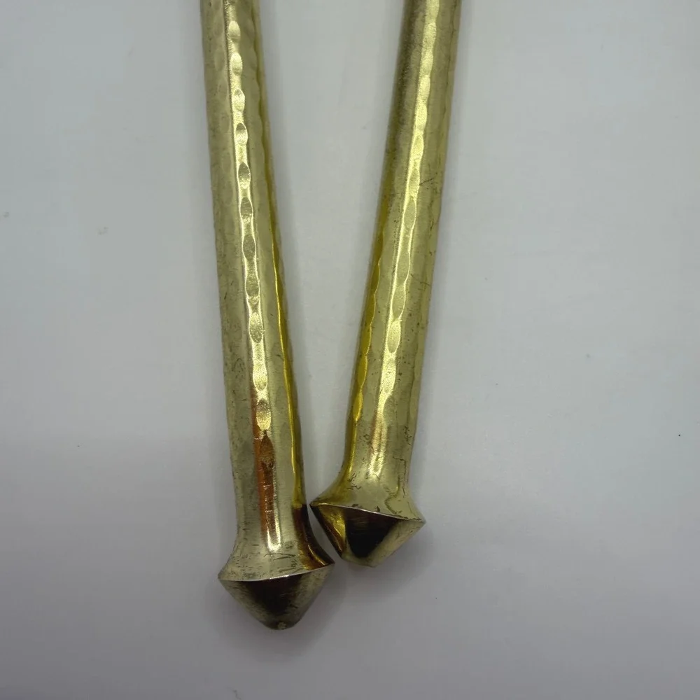 Nauticalmart Brass & Stainless Steel Serving 4 Pc Hammered‎ Handles Set